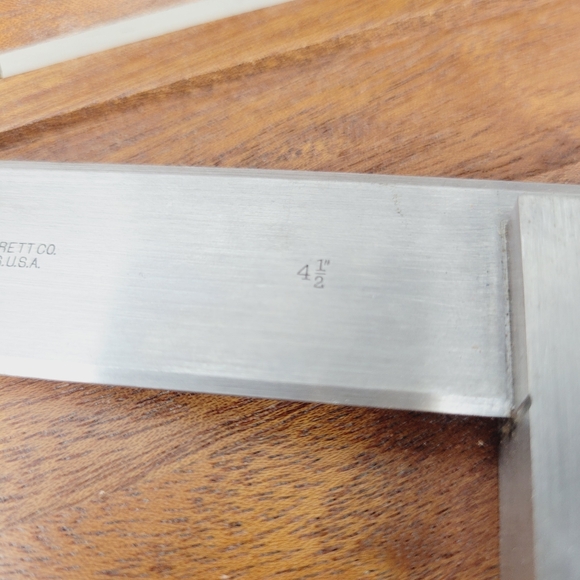 Starrett No. 55 Beveled Edge 4 1/2" Square Tool With Wooden Box Machinist - Picture 8 of 15
